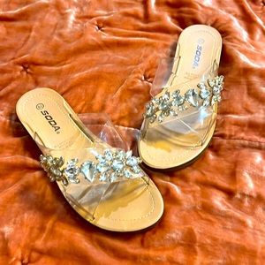 Soda rhinestone slides. Never worn!